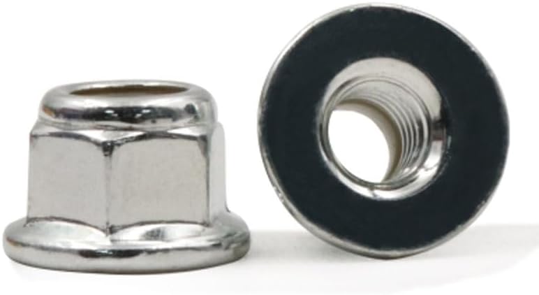 Generic M3 M4 M5 M6 M8 Hex With Pad Nut Flange Nylon Anti-Loose Nut Galvanized Non-slip Lock Nutted - (Size: M8(10pcs))