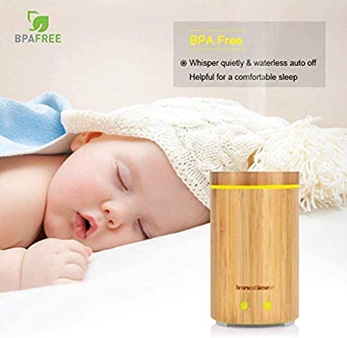 Diffusore di oli essenziali in bambù con umidificatore a nebbia fredda, senza BPA e spegnimento automatico per aromaterapia e idratazione dell'aria