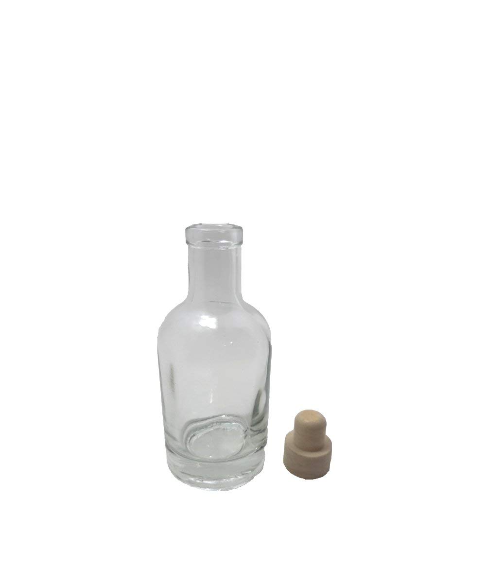 Generico 60 Bottiglia Oblò ml 200 con tappo in pacchi da 30 pezzi (2 pacchi x 30), adatta a contenere liquore o bevande completa di 60 Tappi Silicone