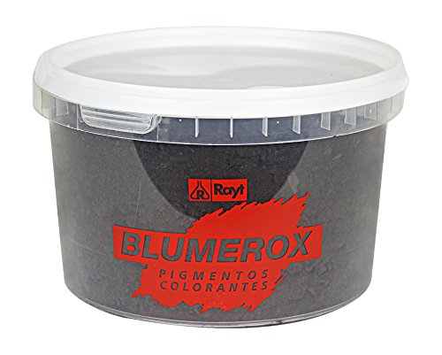 Rayt 1188-81 Blumerox Polvo para Interiores y Exteriores Cemento Blanco o Gris, Cal y Yeso. Altísimo Poder colorante. Pigmentos de Primera Calidad. Color Negro 10, 750gr