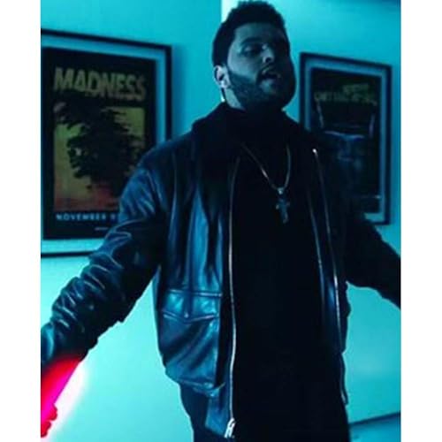 Starboy Weeknd Daft Punk Black Bomber Leather Jacket3
