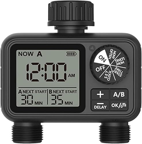 Image of Pinolex 2-Outlet Digital Water Timer A /B-Zone Independent Programmer Separate | Automatic Drip Irrigation System, Garden Irrigation Timer for Drip Pipe | Drip kit Automation for Different Zones