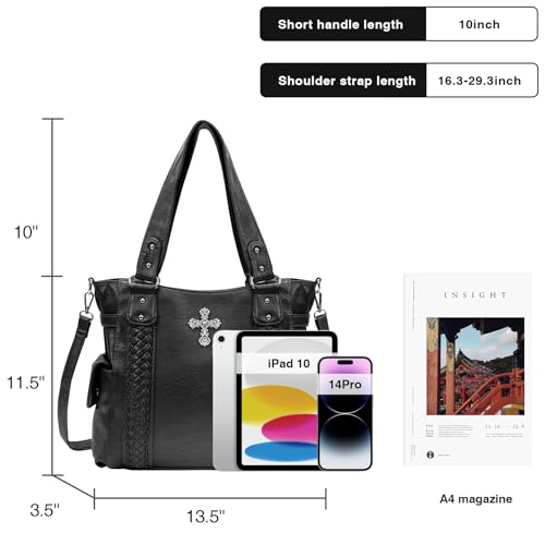 Bolso Hobo grande para mujer con asa y correa ajustable miniatura 6