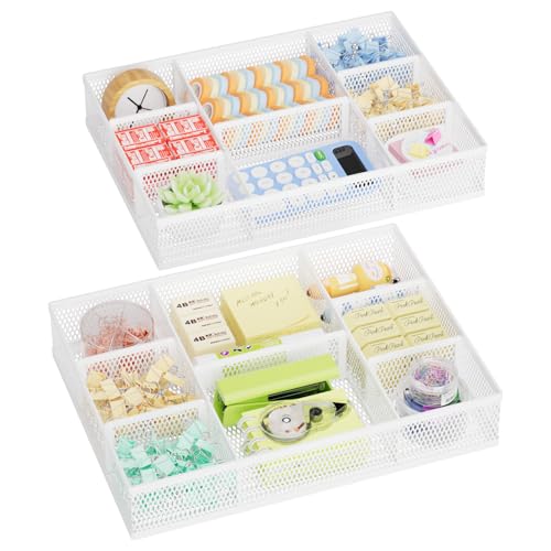 Marbrasse 2 Pack Desk Drawer Organizer