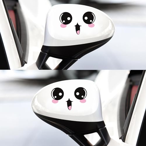 Funny Stickers Retroviseur, 2 Pièces Autocollants Voiture Extérieur Humour Sticker Voitures Mignon Smiley Autocollant de Voitures pour Autocollant de...