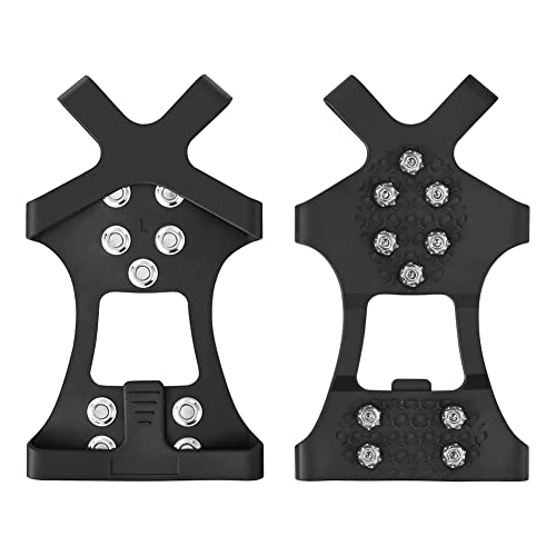 Qussedser Pinzas Antideslizantes para Hielo y Nieve para Exteriores, Crampones sobre Zapatos/Botas, Calzado EláStico Sin Cordones con Tacos de TraccióN,L