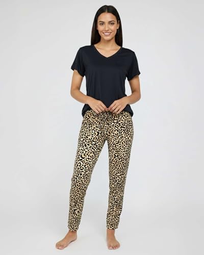 Image of Real Essentials 2 Pack: Women's Comfy Pajama Sets - Short Sleeve Ladies Loungewear Sleepwear PJs (Available In Plus)