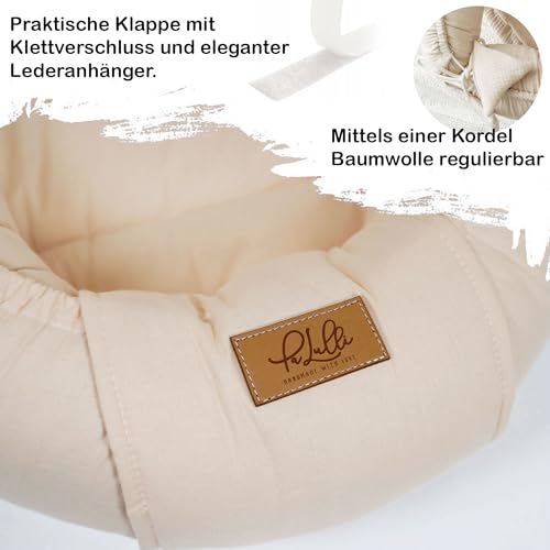 Miniatura 4 de Palulli Nido Extra Grande Para Bebé De 100 X 60 Cm, Algodón, Reversible, Reversible, Hecho A Mano, Transpirable Y Seguro Beige
