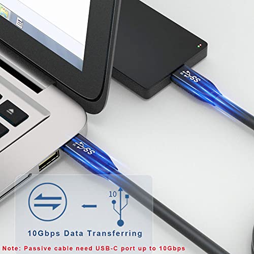 Qces Usb C 3.1 Gen 2 Cable 15Ft, Usb C To C Cable 10Gbps 4K@60Hz Video Output 100W Pd Fast Charging For Thunderbolt 4/3 Cable Compatible With Macbook Pro/Air, Ipad Pro, Galaxy S20, Quest 1/2, Monitor #TOP2