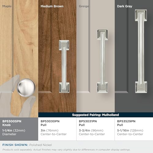 Image of Amerock 1-1 /4 inch Round Edona Polished Nickel Cabinet Knob