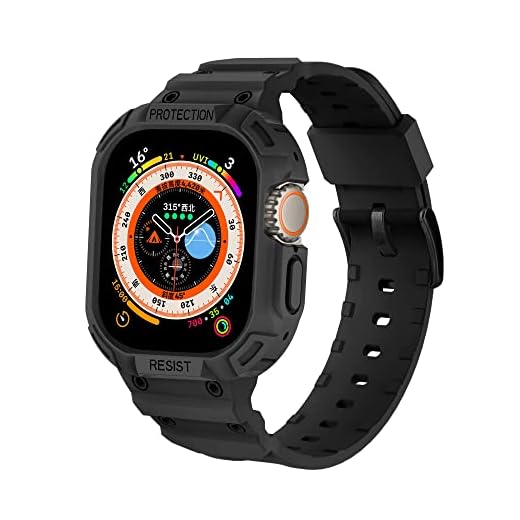 ExKate Pulseira + capa para pulseira de relógio 8 ultra 49 mm iWatch série 8 ultra 49 mm pulseira de silicone transparente esportiva (cor: azul meia-noite, tamanho: 8 ultra 49 mm), 8 ultra 49 mm