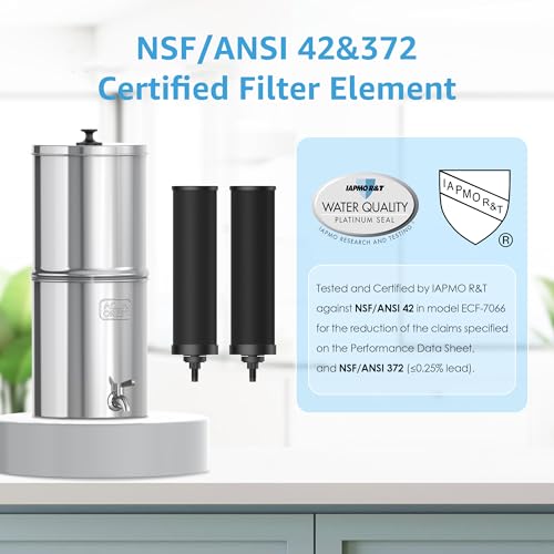 image for AQUA CREST Gravity Water Filter System, 304 Stainless Steel Countertop