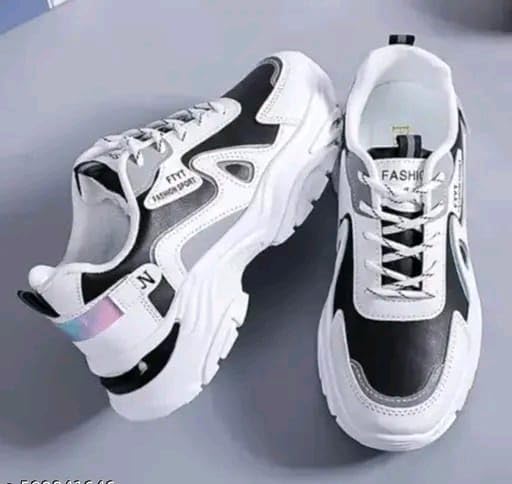 Image of Women Chunky Sneakers Lightweight Lace-Up Casual Sports Shoes Breathable Mesh Walking Shoes - NID44059