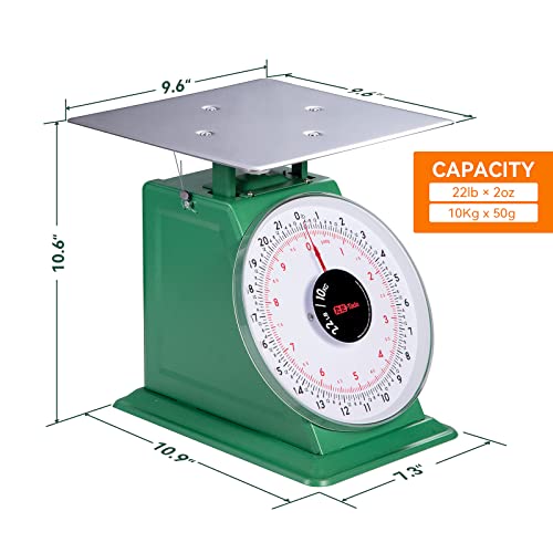 Tada 22-Lbs Heavy Duty Portion-Control Mechanical Kitchen And Food Scale Industrial Dial Scale With Stainless Steel Platform #TOP4