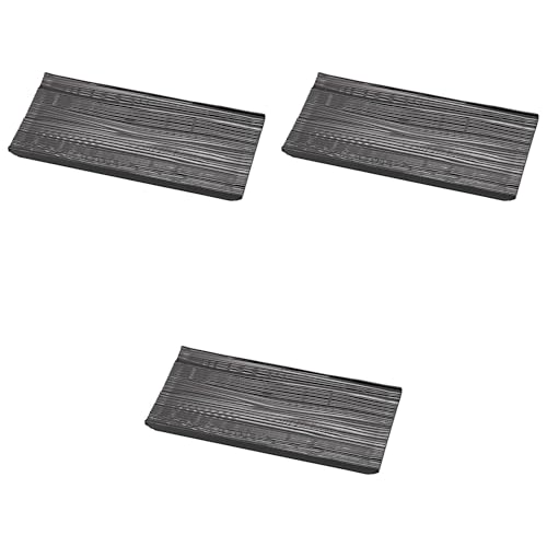 Set of 3 [A] Driftwood Plate, Oxidized Silver Coated (Small), 10.6 x 4.9 x 0.8 inches (27 x 12.4 x 2.2 cm) | Resin Serving Machine, ABS Resin, Setomonohonpo