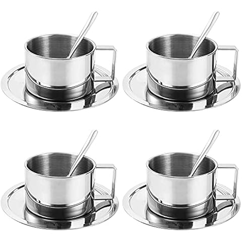 ZENFUN Stainless Steel Espresso Cups Set Cover