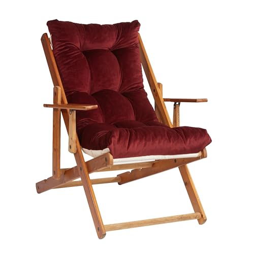 TECNOCUCI Cuscino Imbottito per Poltrona Sdraio Relax (115x55) - In Velluto - 100% Made in Italy - Ricambio Ideale per Interni ed Esterni (Giardini, Cortili, terrazzi) - Disponibili Diversi Colori