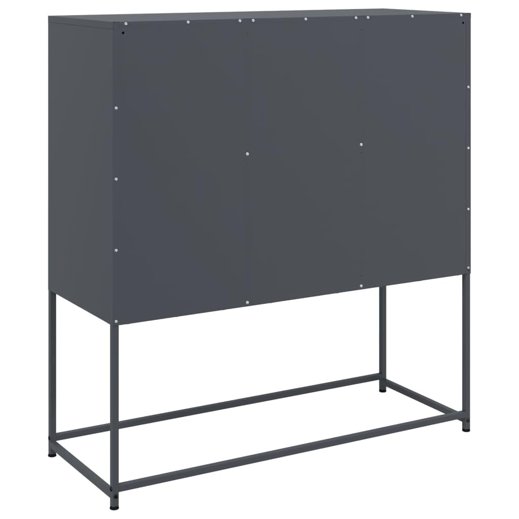 Hothingwell Buffet Acier Anthracite 100,5 x 39 x 107 cm