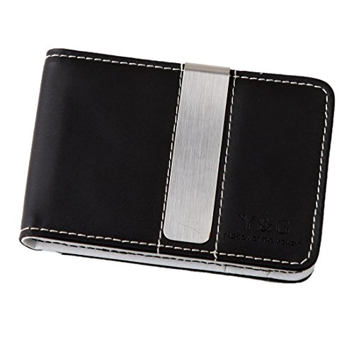 Y&G Black Shandmade Fashion Casual Guys Handmade Fashion Money Clip 13 Credit Card Holder Mw1004 #TOP30