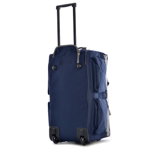 Olympia 8 Pocket Rolling Duffel Bag, Navy, 22 inch