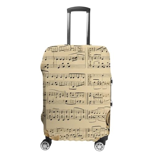Music Notes Luggage Cover, Elastic Luggage Protector Fits 19-32in Suitcases, Washable & Anti-Scratch Suitcase Cover for Men Women L