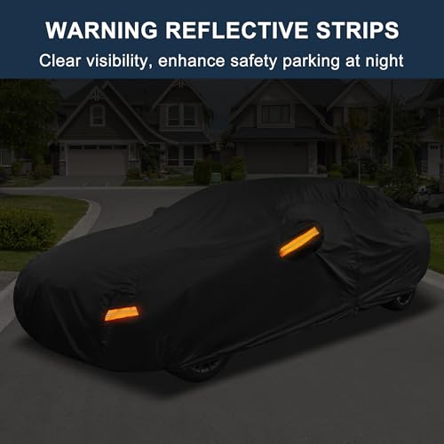 Image of X AUTOHAUX Car Cover for BMW 3 Series 2013-2025 Aluminum Film Outdoor Waterproof Sun Rain Snow Hail Protection with Driver Door Zipper