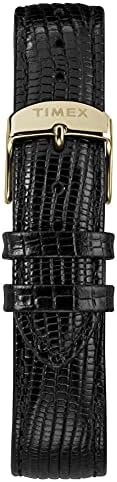 Timex Men's Marlin Hand-Wound 34mm Watch – Silver-Tone Dial Gold-Tone Stainless Steel Case Black Leather Strap
