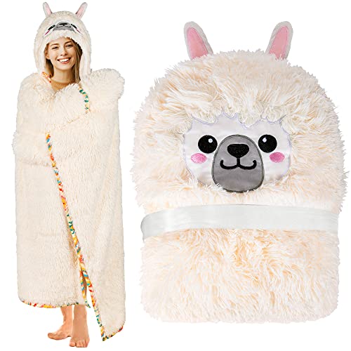 Llama Wearable Hooded Blanket