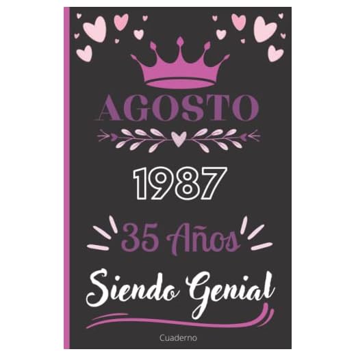 Cuaderno, Agosto 1987, 35 Años Siendo Genial: Cuaderno de cumpleaños para ella, regalo de cumpleaños único de 35 años para niñas, hija, amiga,Mujer y Madre nacido en Agosto, cuaderno de cumpleaños.