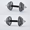 Adjustable Dumbbells 44 lbs Home Weight Lifting Professional Dumbbells for Body Workout Home Gym Fitness with Carry Case (Grey, 44LB/20KG)