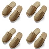 Caneco Eco-Friendly Jute Disposable Slippers for Men & Women – Premium Hotel, Spa & Home Guest Slippers for Travel & Winter Comfort (Pack of 4 Pairs)