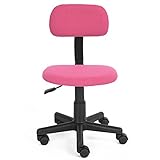 FurnitureR Sedia ergonomica per scrivania per computer, senza braccioli, colore: rosa