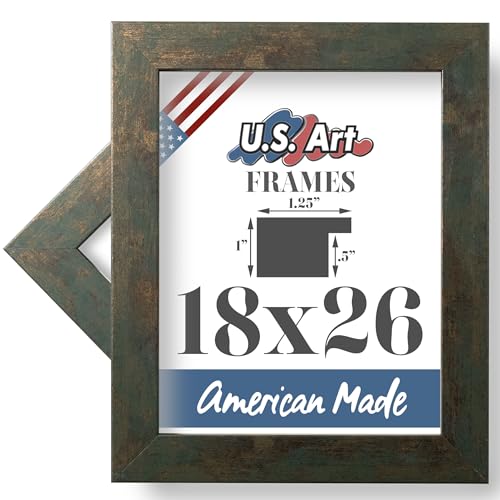 US Art 18x26 Tarnished Bronze Flat 1.25 Inch, Smooth Wrapped Finish Wood Composite Wall Decor Picture Poster Frame