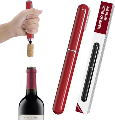 Abridor de Vinho Manual com Bombinha e Saca-rolhas de Pressão