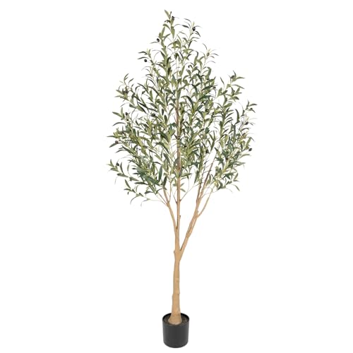 Tall Faux Olive Tree，6ft（72in） Realistic Potted...