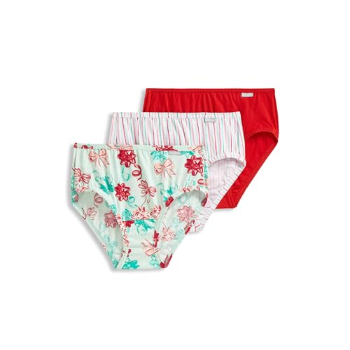 Jockey Women's Underwear Elance Hipster - 3 Pack, Red Holiday Bow, 6