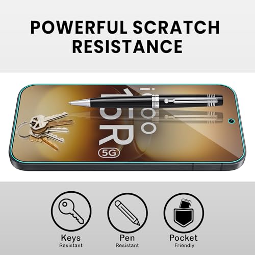 Image of FIRST MART Matte Anti-Glare Tempered Glass iQOO 15R With Installation Kit | Military-Grade Gaming Screen Protector & Cable Guard | Edge to Edge Coverage | Black