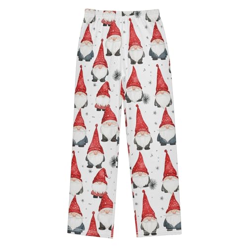 Boys' Pants Watercolor Christmas Red Hat Gnomes Long Bottoms Jogger Pants Elastic Waist Trousers with Pockets S-XL