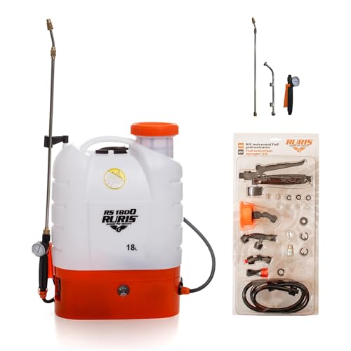 Pulvérisateur à Dos Électrique VEVOR 16L,Réglable 0-6,2 Bar,2 Lances,8