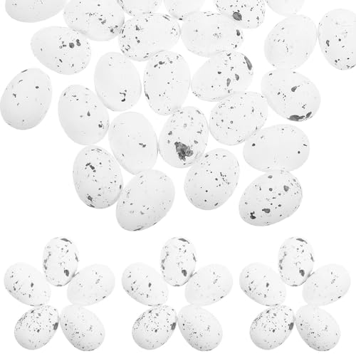 SHOWERORO Huevos de Espuma Blancos Toque Festivo y Versátiles 50 para Decoración de Pascua para Manualidades en Casa o Bodas