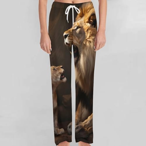 King Lion Pajama Pants Lounge Sleepwear Bottoms Print Sleep Pants for Men Women 5