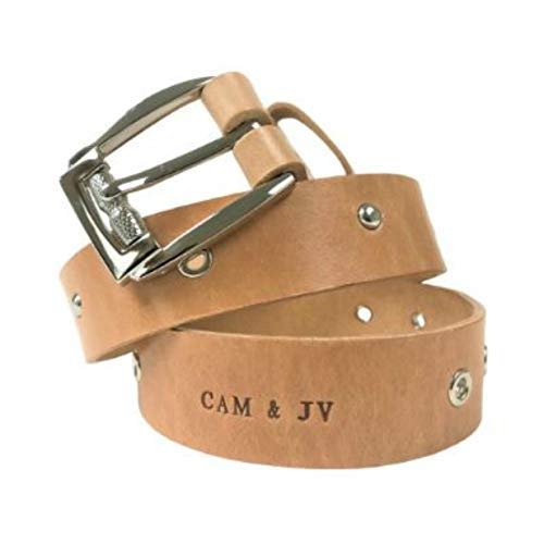 Womens Leather Belt with Eyelets and Studs