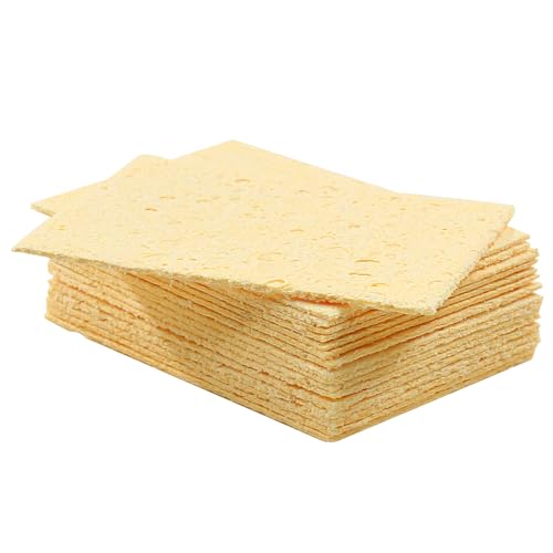 Image of 20Pcs Soldering Sponge, 50x35 mm Rectangle Solder Sponge High Temperature Welding Sponge, Soldering Tip Cleaner for Soldering Tips, Iron