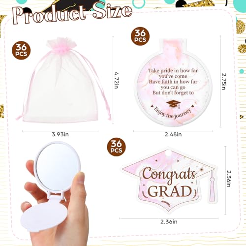 Set de 36 espejos compactos para graduación miniatura 2