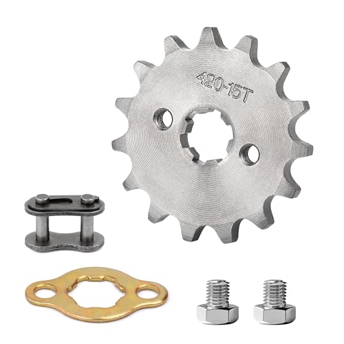 Tunejoy Moto Pignone 420 15T 17mm Motore Pignone Anteriore per 50cc 70cc 90cc 110cc 125cc Dirt Pit Bike Mini Bike ATV 4 Ruote Moped