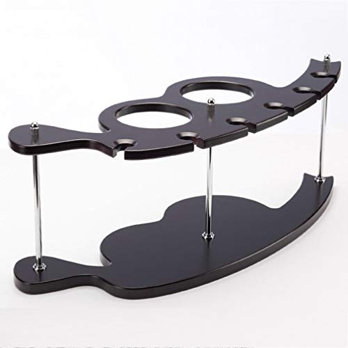 Soporte para botellas de vino de madera maciza de 2 botellas miniatura 5