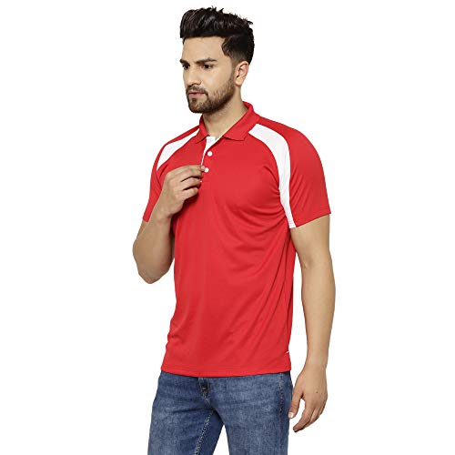 Image of EPPE Men's Polo Neck Solid Slim Fit Activewear Half Sleeve Dryfit Micro Polyester Sportswear | Casual wear T-Shirt
