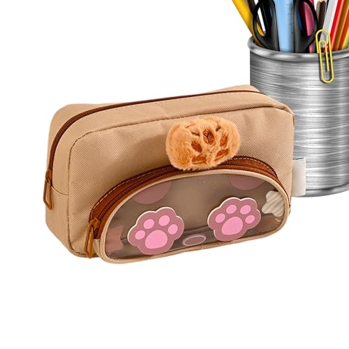 Generico Estuche escolar con cremallera para papelería, diseño de animales, bolsa de bolígrafos y rotuladores, gomas de borrar, reglas, niños, niñas, adolescentes, estudiantes, mujeres, hombres