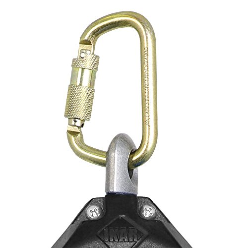 Image of Peakworks Fall Protection Self Retracting Lifeline (SRL) with Webbing, Snap Hook, 18 ft. Length, Green, V845423018