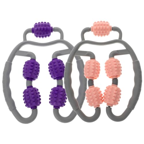 FOMIYES 2pcs Leg Massage Roller Forearm Massager Massage Tools Handheld Massagers Massage Ball Roller Portable Massager Hand Massager Household Roller Massager Ring Abs Fitness Foam Roller